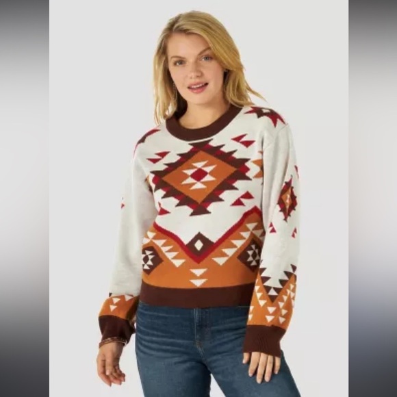 WOMEN'S WRANGLER RETRO SOUTHWESTERN PULLOVER SWEATER - Picture 1 of 3